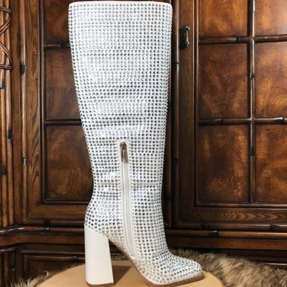 Jessica Simpson Lovelly Embellished Boot White - Picture 7 of 16